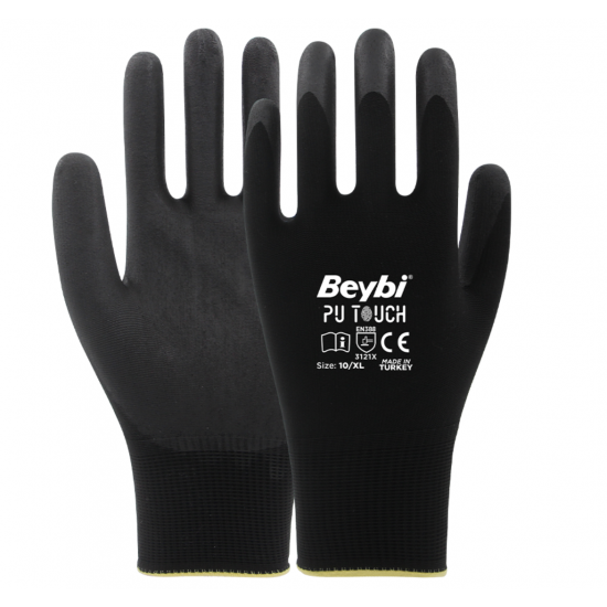 Beybi Pu Touch Poliüretan Kaplı Polyester Örme Eldiven