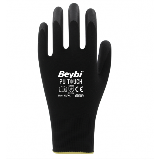 Beybi Pu Touch Poliüretan Kaplı Polyester Örme Eldiven