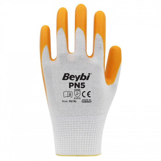 Beybi PN5 Polyester Örme Nitril Eldiven (288 ÇİFT KOLİ)